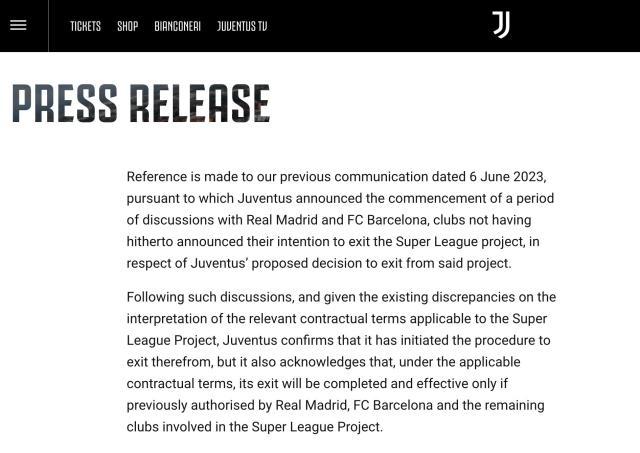 尤文宣布启动退出欧超程序，阿涅利时代彻底结束